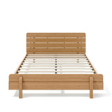 Queen Size Platform Bed Frame Minimalist Bamboo Bed with Headboard