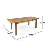 7pcs Acacia Wood Outdoor Dining Set, Patio Extendable Table and 6 Chairs with Cushions, Teak