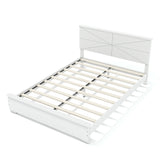 Queen Size Platform Bed Frame Bamboo Bed with Chic Headboard