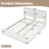 Queen Size Platform Bed Frame Bamboo Bed with Chic Headboard