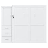 Queen Size Murphy Bed Space-Saving Wall Bed Storage Bed Folding Bed with Wardrobe & Drawers