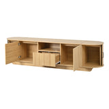 TV Stand TV Console Media Storage Cabinet Entertainment Center with Drawer, Hidden Sliding Storage & Waterproof Surface