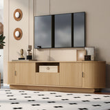 TV Stand TV Console Media Storage Cabinet Entertainment Center with Drawer, Hidden Sliding Storage & Waterproof Surface