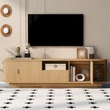 TV Stand TV Console Media Storage Cabinet Entertainment Center with Drawer, Hidden Sliding Storage & Waterproof Surface