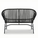 Outdoor Loveseat Patio Accent Chair Rattan Armchair Leisure Chair with Weather-Resistant Frame