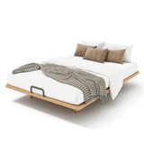 Full Size Platform Bed Frame Floating Bamboo Bed Low-Profile Bed, Natural