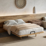 Full Size Platform Bed Frame Floating Bamboo Bed Low-Profile Bed, Natural