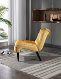Ergonomic Accent Chair Velvet Upholstered Armless Chair Tufted Leisure Sofa Chair