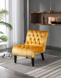 Ergonomic Accent Chair Velvet Upholstered Armless Chair Tufted Leisure Sofa Chair