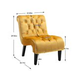 Ergonomic Accent Chair Velvet Upholstered Armless Chair Tufted Leisure Sofa Chair
