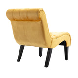 Ergonomic Accent Chair Velvet Upholstered Armless Chair Tufted Leisure Sofa Chair