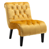 Ergonomic Accent Chair Velvet Upholstered Armless Chair Tufted Leisure Sofa Chair
