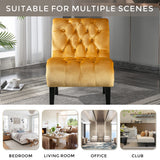 Ergonomic Accent Chair Velvet Upholstered Armless Chair Tufted Leisure Sofa Chair