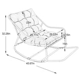 Rocking Chair with Steel Frame & Soft Thick Cushion for Living Room, Bedroom, Reading Room