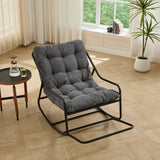 Rocking Chair with Steel Frame & Soft Thick Cushion for Living Room, Bedroom, Reading Room