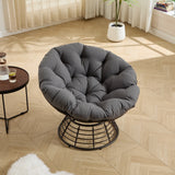 360° Swivel Accent Chair Ergonomic Wicker Papasan Chair Leisure Chair with Soft Cushion