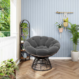 360° Swivel Accent Chair Ergonomic Wicker Papasan Chair Leisure Chair with Soft Cushion