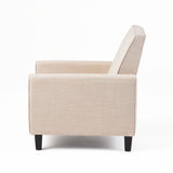 Recliner Accent Chair Upholstered Armchair Leisure Sofa Lounge Chair with Adjustable Backrest, Light Beige