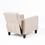 Recliner Accent Chair Upholstered Armchair Leisure Sofa Lounge Chair with Adjustable Backrest, Light Beige