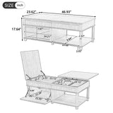 Lift-Top Coffee Table Storage Cocktail Table Center Table Sofa Side Table with Hidden Compartment & Adjustable Desktop