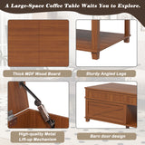 Lift-Top Coffee Table Storage Cocktail Table Center Table Sofa Side Table with Hidden Compartment & Adjustable Desktop