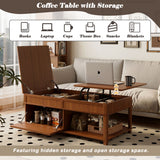Lift-Top Coffee Table Storage Cocktail Table Center Table Sofa Side Table with Hidden Compartment & Adjustable Desktop