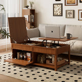 Lift-Top Coffee Table Storage Cocktail Table Center Table Sofa Side Table with Hidden Compartment & Adjustable Desktop