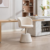 360°Swivel Accent Chair Adjustable Height Bar Stool Ergonomic Vanity Chair Upholstered Round Dining Chair