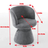 360°Swivel Accent Chair Adjustable Height Bar Stool Ergonomic Vanity Chair Upholstered Round Dining Chair