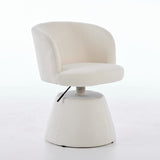 360°Swivel Accent Chair Adjustable Height Bar Stool Ergonomic Vanity Chair Upholstered Round Dining Chair