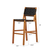 3pcs Patio Dining Set Outdoor Bar Set with Ergonomic Breathable Rope Chair & Dining Table