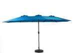 14.8 Ft Double Sided Rectangular Patio Umbrella with Crank Lift for Backyard, Poolside, Waterproof UV Resistant
