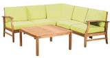L-Shape Patio Sectional Sofa Set Outdoor Conversation Chat Set Water-resistant Garden Seating Group with Coffee Table & Soft Cushion