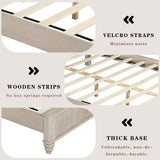 Queen Size Platform Bed Frame with Tall Headboard