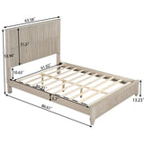 Queen Size Platform Bed Frame with Tall Headboard
