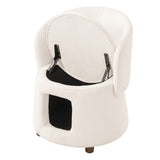 Accent Chair 2-in-1 Pet Friendly Armchair Barrel Chair with Hidden Pet Nook, Convertible Stool & Storage Seat