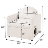 Accent Chair 2-in-1 Pet Friendly Sofa Chair with Hidden Pet Nook, Upholstered Armchair with Arched Pet Retreat & Pillow