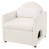Accent Chair 2-in-1 Pet Friendly Sofa Chair with Hidden Pet Nook, Upholstered Armchair with Arched Pet Retreat & Pillow