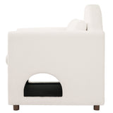 Accent Chair 2-in-1 Pet Friendly Sofa Chair with Hidden Pet Nook, Upholstered Armchair with Arched Pet Retreat & Pillow