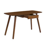 Computer Desk 53" Modern Writing Desk with Storage Drawer, Home Office Desk Study Table with Resistant Finish, Walnut