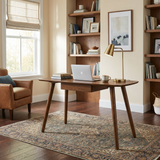 Computer Desk 53" Modern Writing Desk with Storage Drawer, Home Office Desk Study Table with Resistant Finish, Walnut