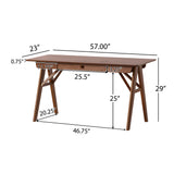 Computer Desk Home Office Desk with Storage Drawer, Mid-Century Modern Study Table Writing Desk, Walnut