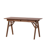 Computer Desk Home Office Desk with Storage Drawer, Mid-Century Modern Study Table Writing Desk, Walnut