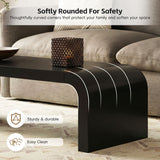 Minimalist Coffee Table Modern Cocktail Table Center Table Waterfall Curved Sofa Side Table, Easy Assembly