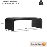 Minimalist Coffee Table Modern Cocktail Table Center Table Waterfall Curved Sofa Side Table, Easy Assembly