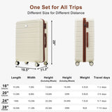 6 PCS Hardside Luggage Set with TSA Lock, Suitcase Set(16",20",24",28") with Expandable Travel Duffel Bag, Waterproof Toiletry Bag