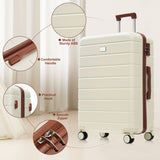 6 PCS Hardside Luggage Set with TSA Lock, Suitcase Set(16",20",24",28") with Expandable Travel Duffel Bag, Waterproof Toiletry Bag