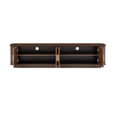 TV Stand for TVs up to 80, TV Console Brown Media Storage Cabinet Entertainment Center with Cured Corners & Soft-Close Hinges