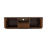 TV Stand for TVs up to 80, Brown TV Console Media Storage Cabinet Entertainment Center with Safe Cured Corners