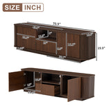TV Stand for TVs up to 80, Brown TV Console Media Storage Cabinet Entertainment Center with Safe Cured Corners